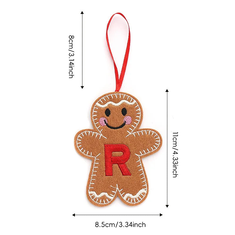 A-Z Gingerbread Man Doll Christmas Decoration Pendants