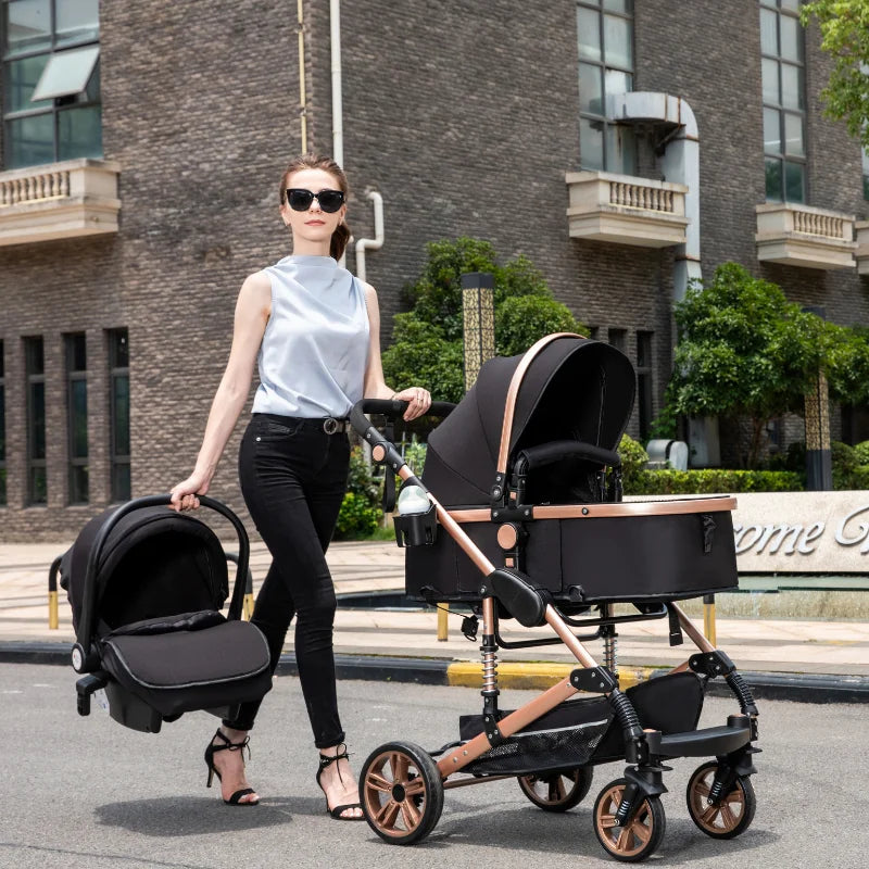 Bird _Luxurious 3 in 1 Baby Stroller Portable Travel Baby Carriage