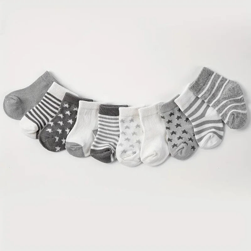 SUNNY_5 pairs/lot New spring and autumn star striped baby socks