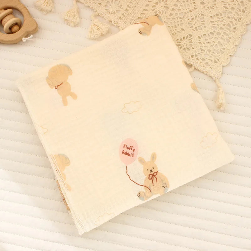 Joy_Cotton Muslin Cute Cartoon Printing Baby Swaddle Blanket