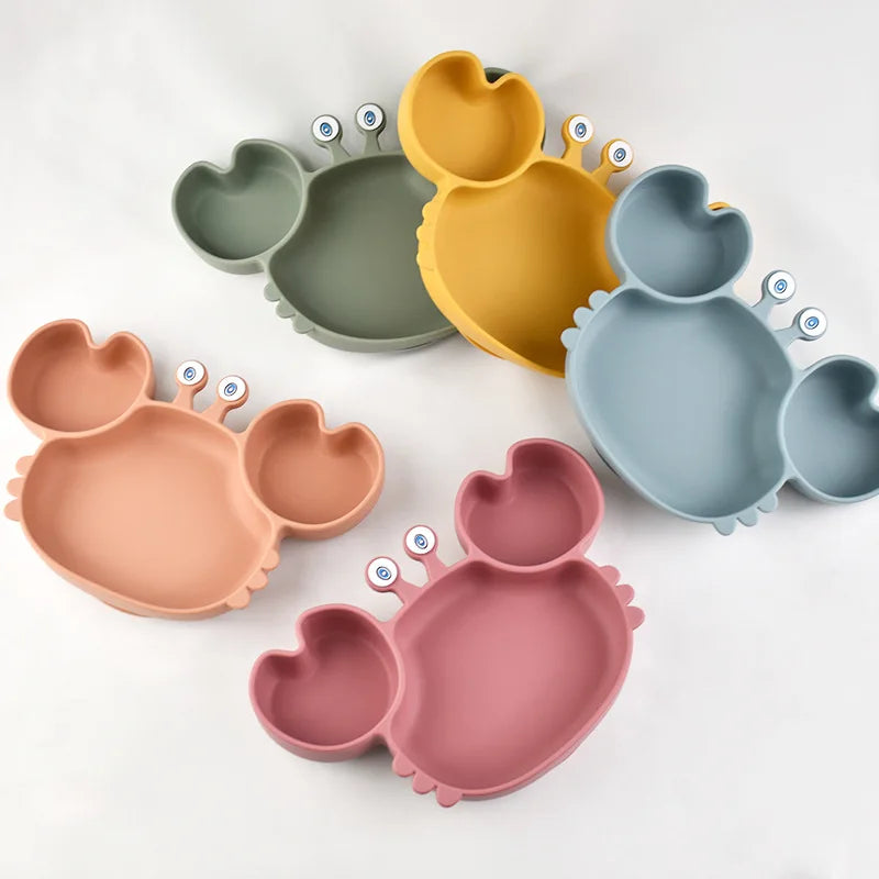 little one _Baby Safe Silicone Dining Plate Suction Cartoon Children Dishes