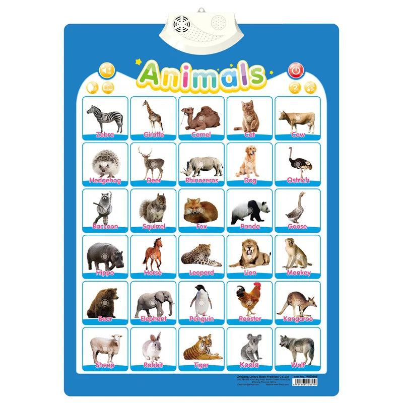 Electronic English Alphabet Wall Chart Talking ABC Letters 123s