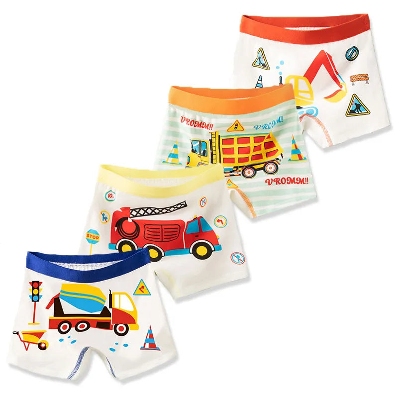 Bird_4 Pcs/Lot Children Panties Cotton Underwear For Boys 3-14 Years