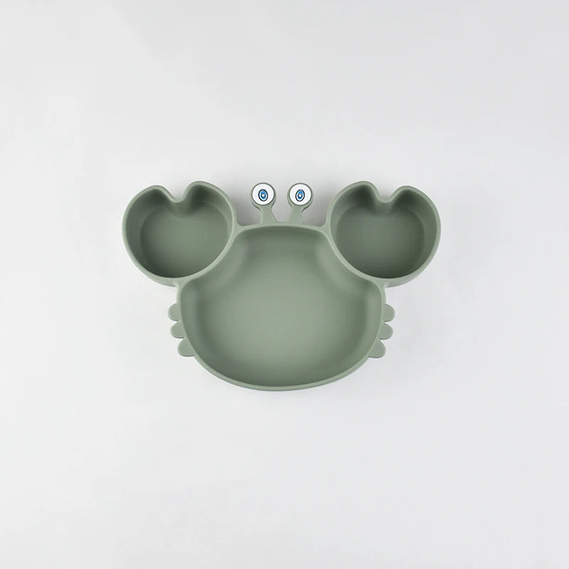 little one _Baby Safe Silicone Dining Plate Suction Cartoon Children Dishes