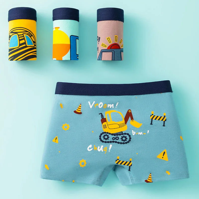 Bird_4 Pcs/Lot Children Panties Cotton Underwear For Boys 3-14 Years