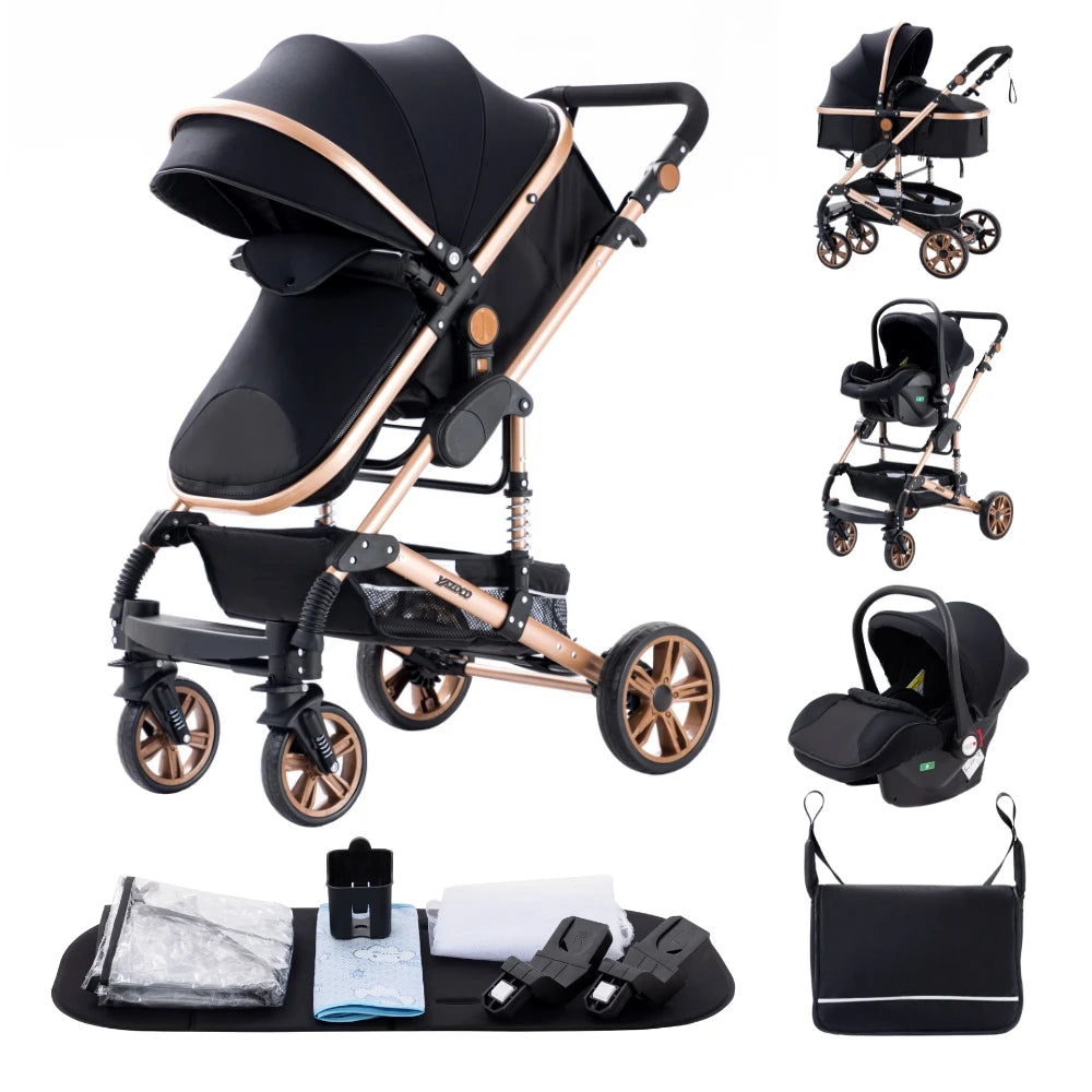Bird _Luxurious 3 in 1 Baby Stroller Portable Travel Baby Carriage