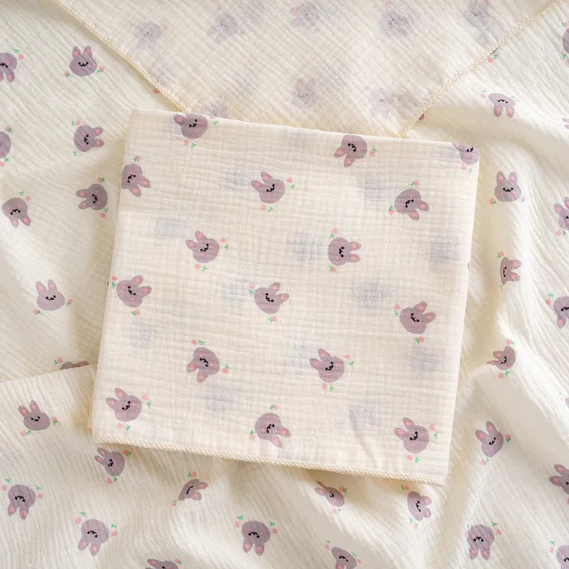 Joy_Cotton Muslin Cute Cartoon Printing Baby Swaddle Blanket