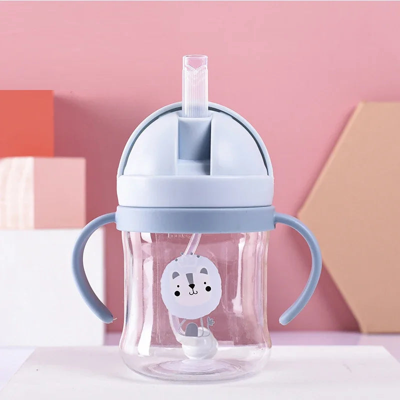 Bird_250/350ml Baby Feeding Cup with Straw Children Learn Feeding Drinking Bottle Kids Training Cup with Straw