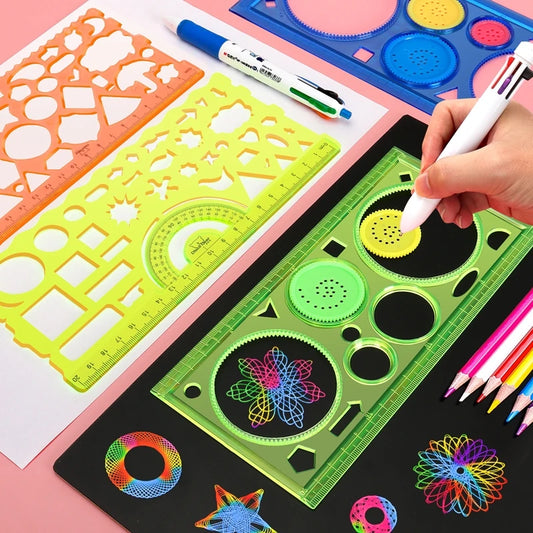 Geometry Spirograph Drawing Stencils Set Painting Template