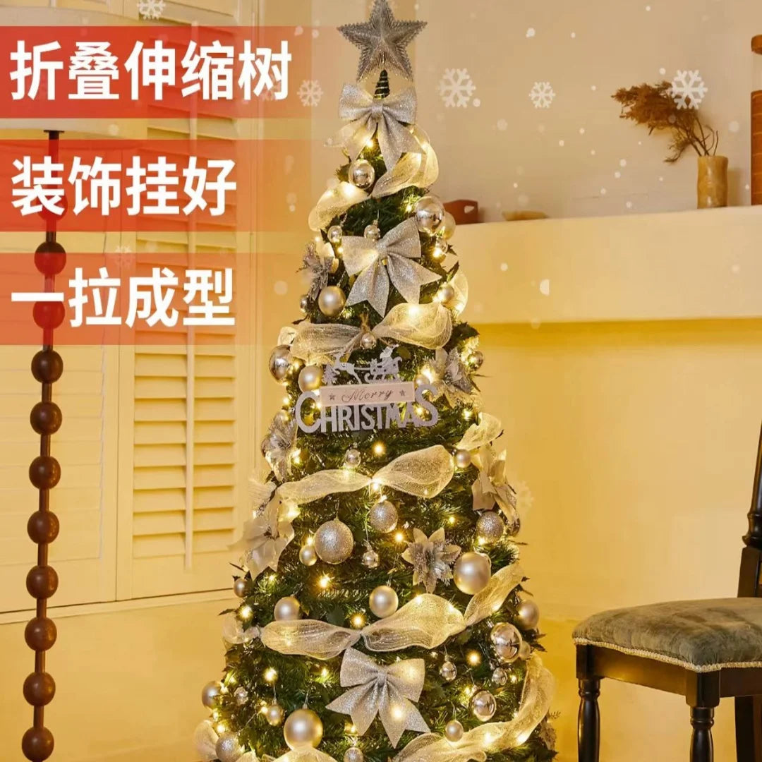 1.2-2.1m Foldable Pre-Decorated Christmas Tree