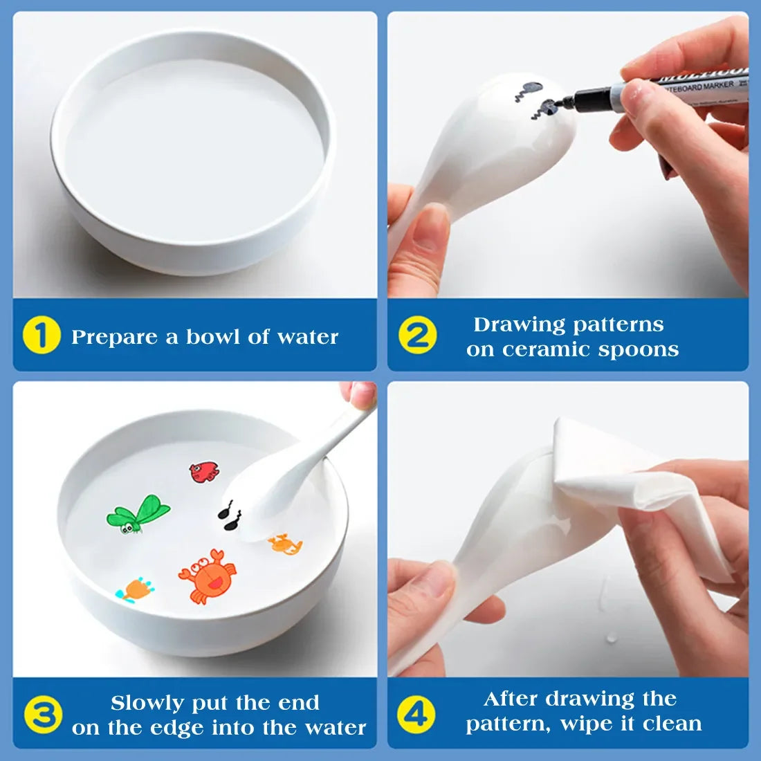 Water Floating Pen Magical Ink Pens With Spoon
