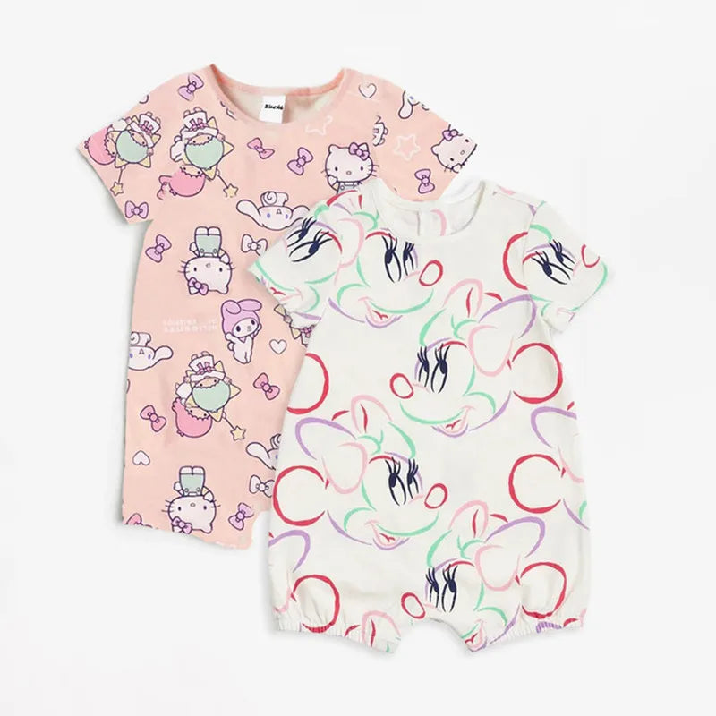 Jerry_2Pcs Mickey Mouse Printed Baby Rompers