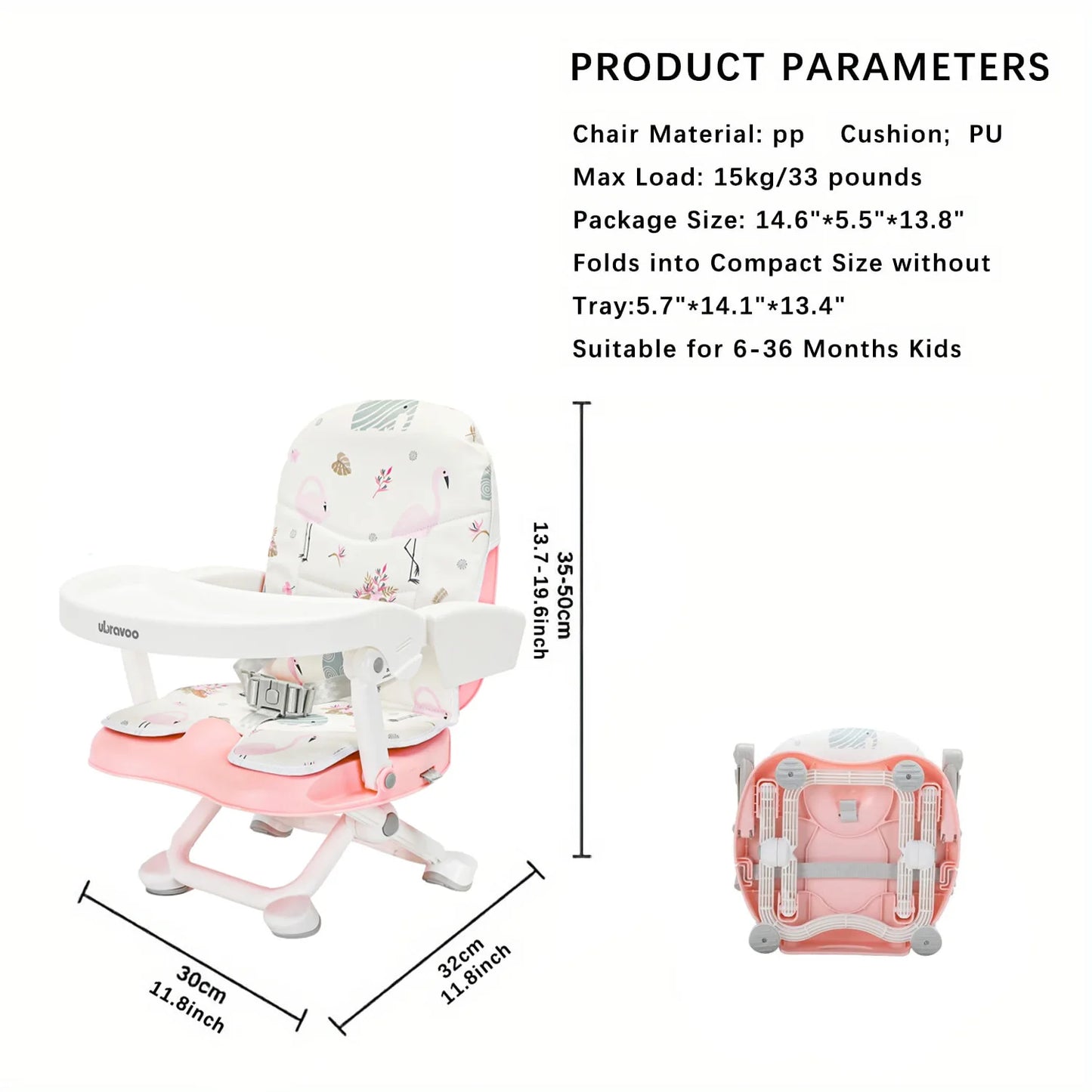 Bird _Baby Booster Seat for Dining Table with Removable Tray & Cushion