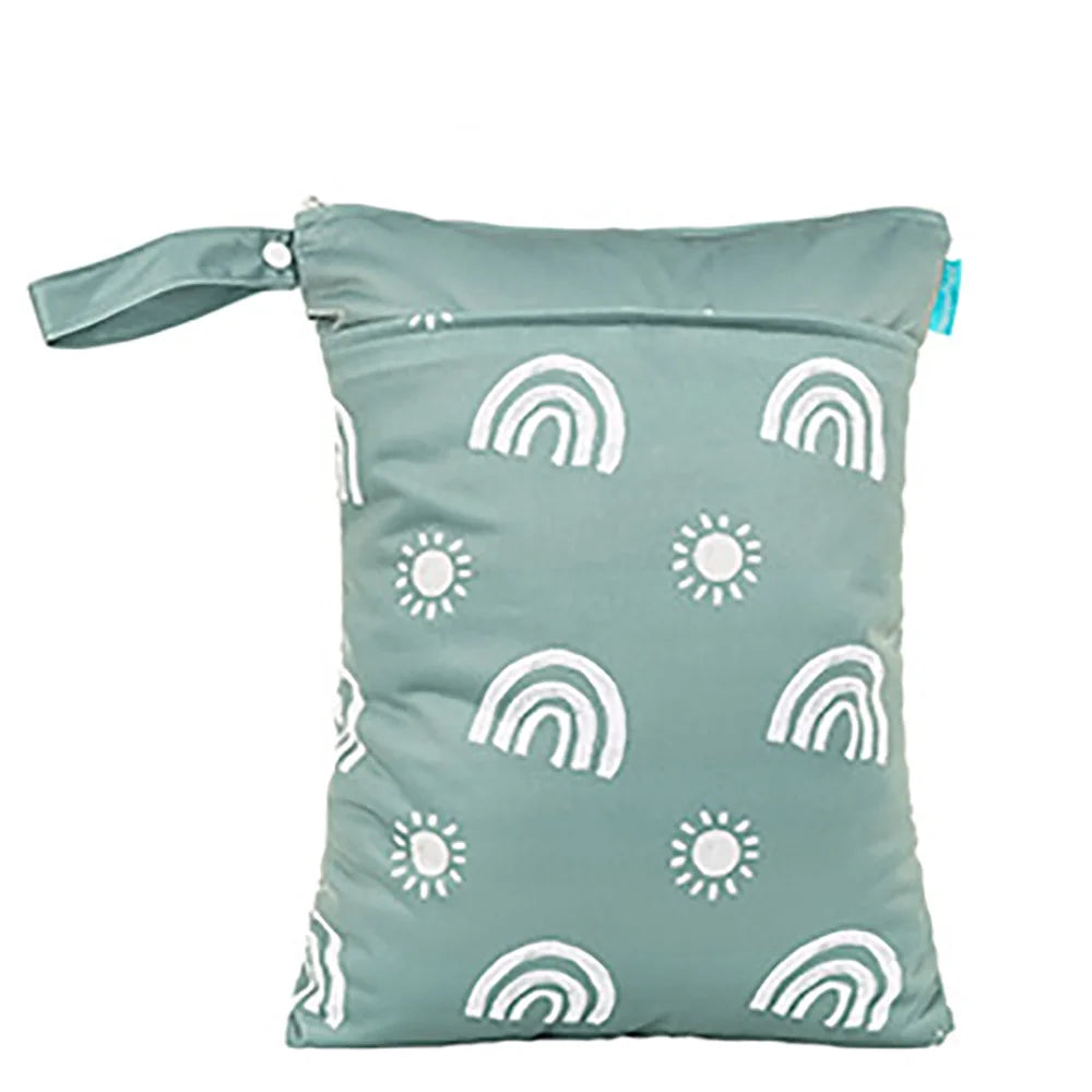 LITTLE ONE_ Wetbag For Baby Diapers Nappies Waterproof Reusable Diaper Bag With Two Zipper 30cmx40cm