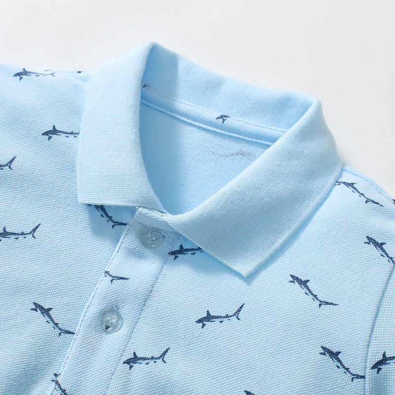Little ONE_  Children's  Summer Cartoon Sharks Polo Shirts