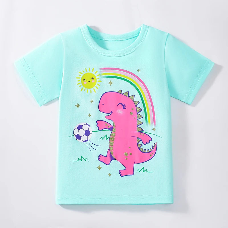 Little kid_ Children's Clothing 3PCS  Summer y Girls  T Shirts 2-7 Years