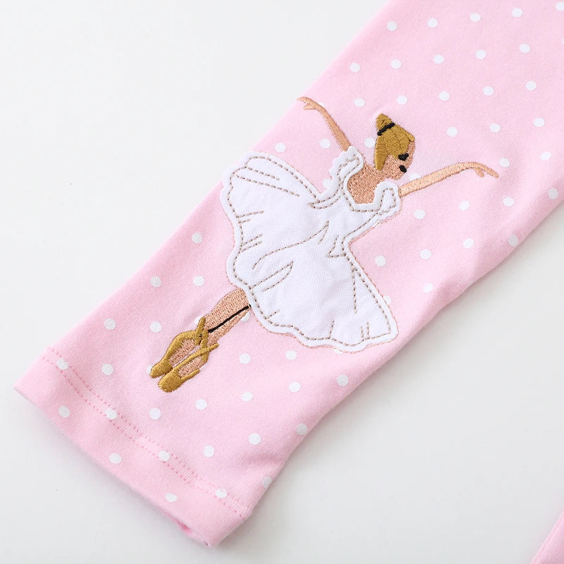 Little kid_ Baby Girls Colorful Cartoon Ballet Leggings