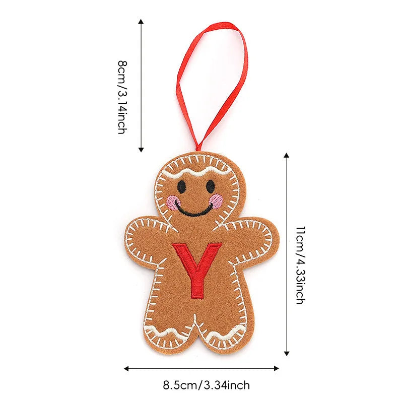 A-Z Gingerbread Man Doll Christmas Decoration Pendants