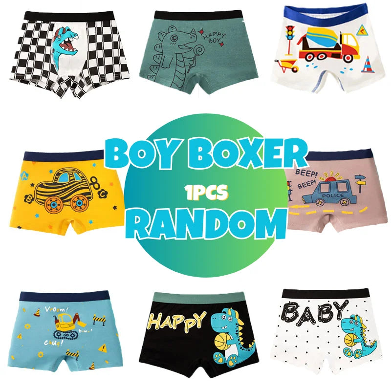 Bird_4 Pcs/Lot Children Panties Cotton Underwear For Boys 3-14 Years