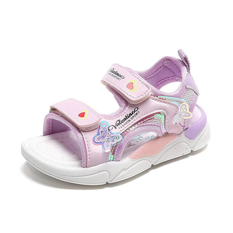Little one_Girls Sandals Gladiator Cartoon Sweet Soft Children Beach Shoes