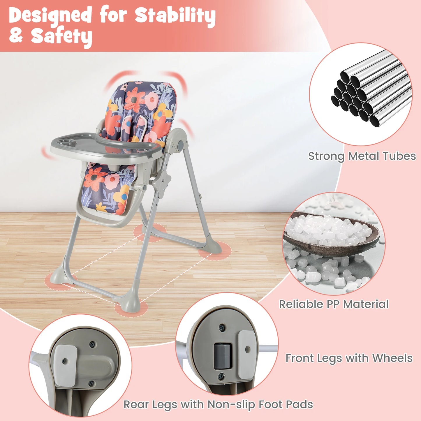 Bird_ Baby Highchair Height Adjustable Feeding Chair