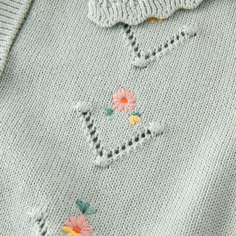 Flowry_ Girl's  Cardigan Knit Overcoat