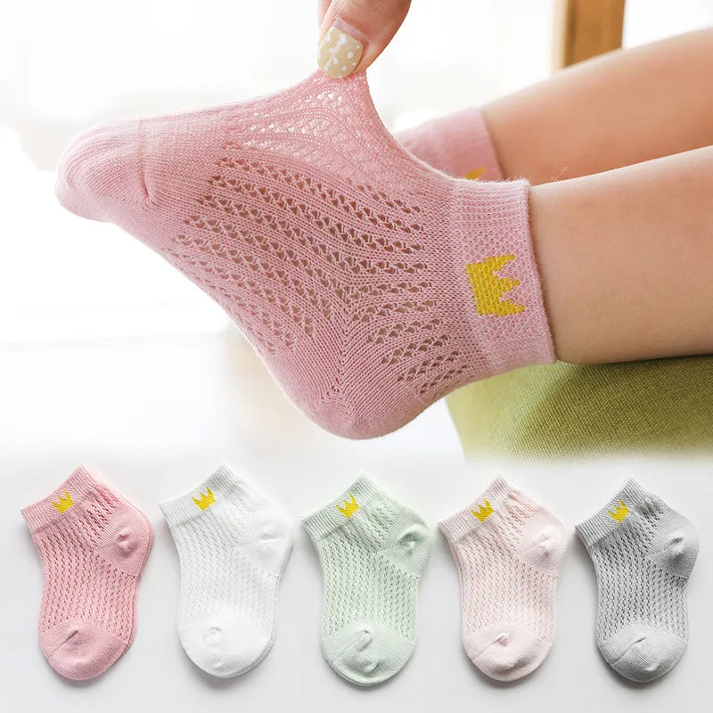 SUNNY_5 Pairs/lot Children  Mesh Socks Baby Boys &Girls