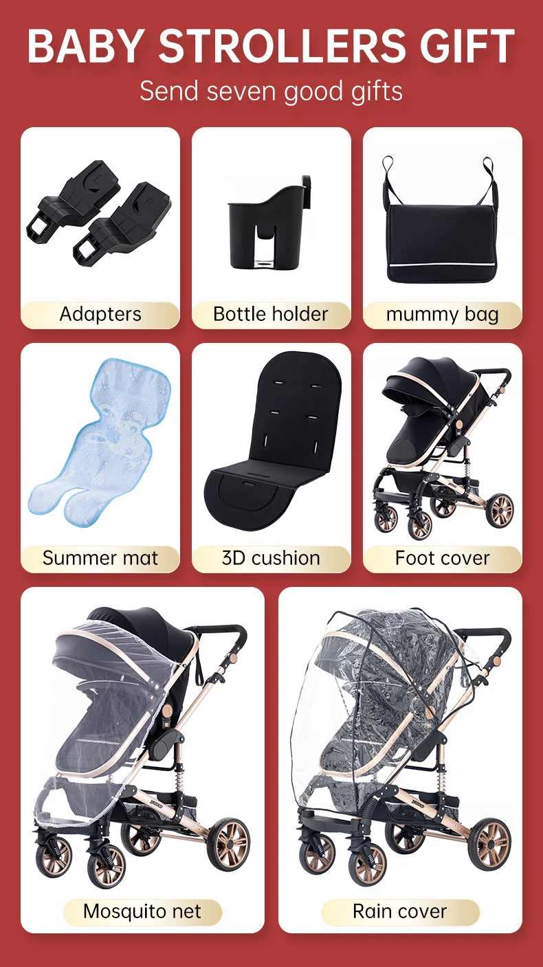 Bird _Luxurious 3 in 1 Baby Stroller Portable Travel Baby Carriage