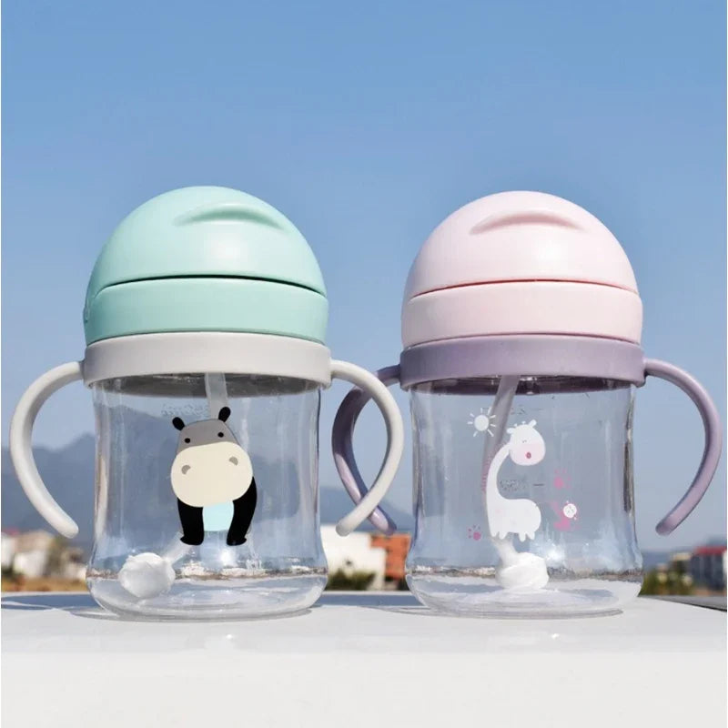 Bird_250/350ml Baby Feeding Cup with Straw Children Learn Feeding Drinking Bottle Kids Training Cup with Straw