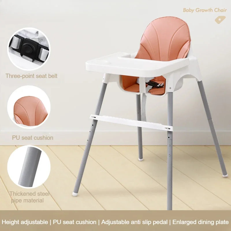 Lovely kid _Baby High Chair Adjustable Height Children Feeding Chairs with Removable