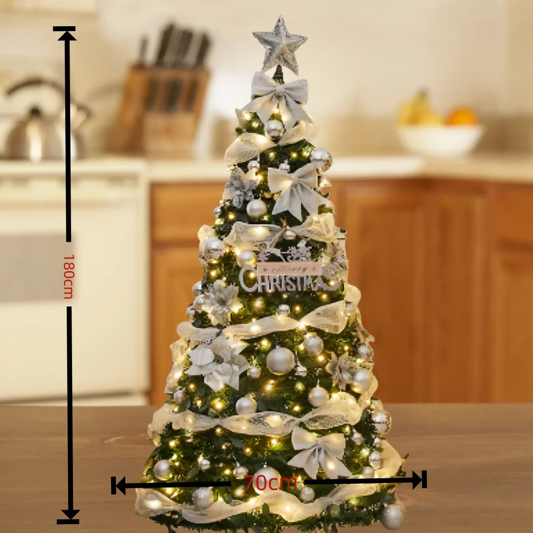 1.2-2.1m Foldable Pre-Decorated Christmas Tree