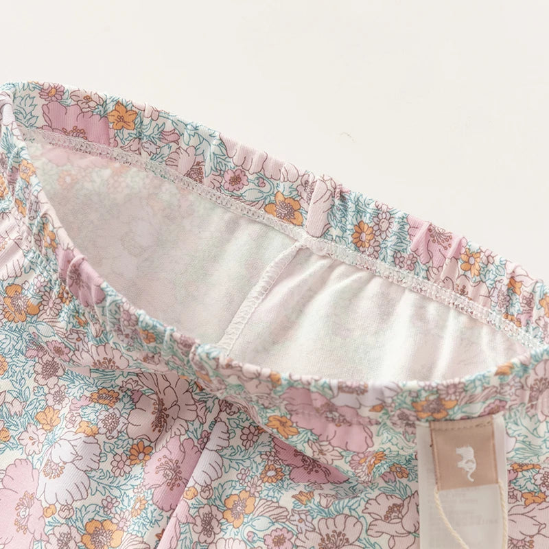 Bird_ Summer Baby Girls Seven-Point Pants Floral Breathable children Pants Soft Cotton Kid Pants DB2240575