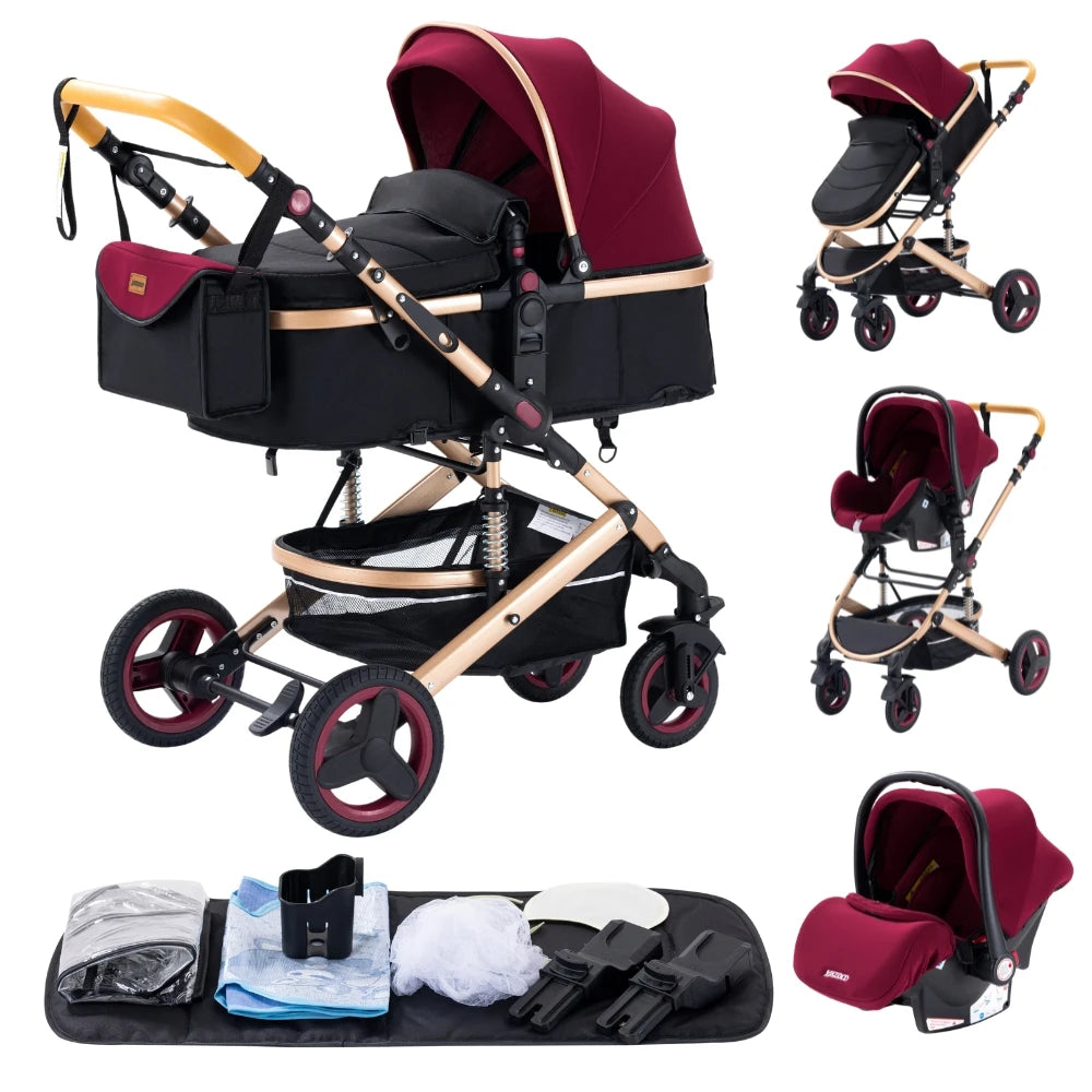 Bird _Luxurious 3 in 1 Baby Stroller Portable Travel Baby Carriage