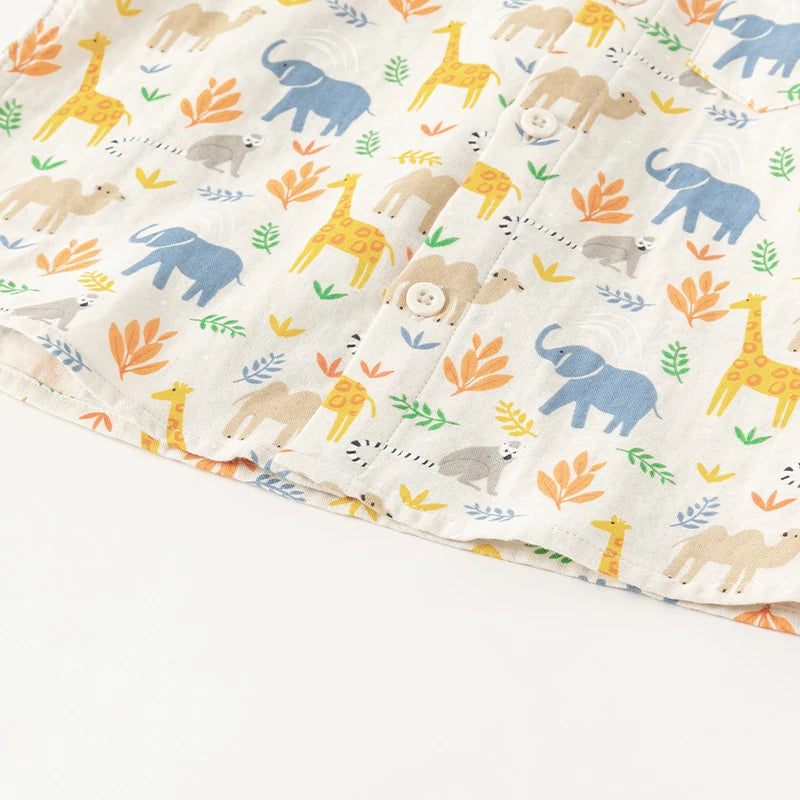 Labella_ Animal Print shirt For Kid Clothes 100% Cotton