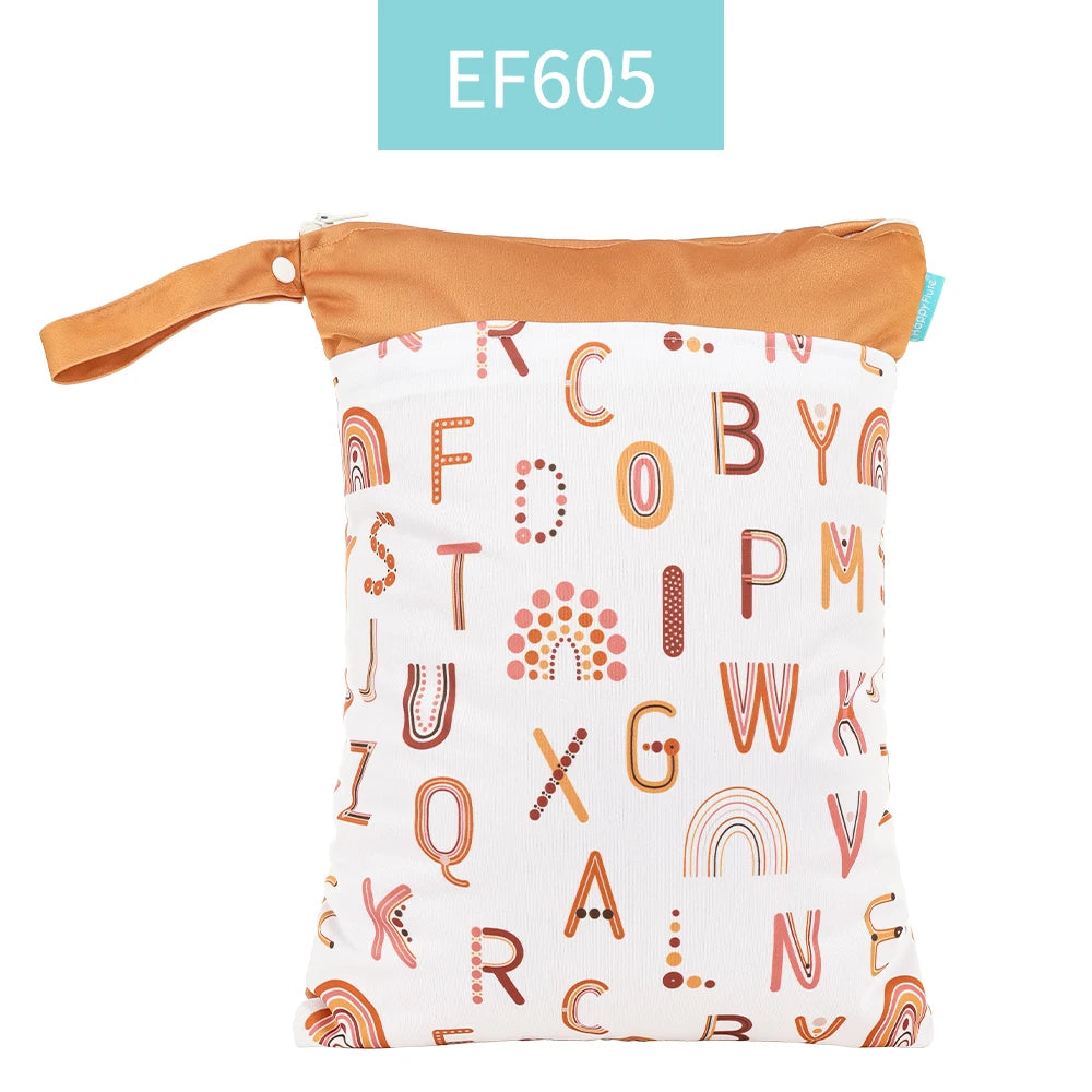 LITTLE ONE_ Wetbag For Baby Diapers Nappies Waterproof Reusable Diaper Bag With Two Zipper 30cmx40cm