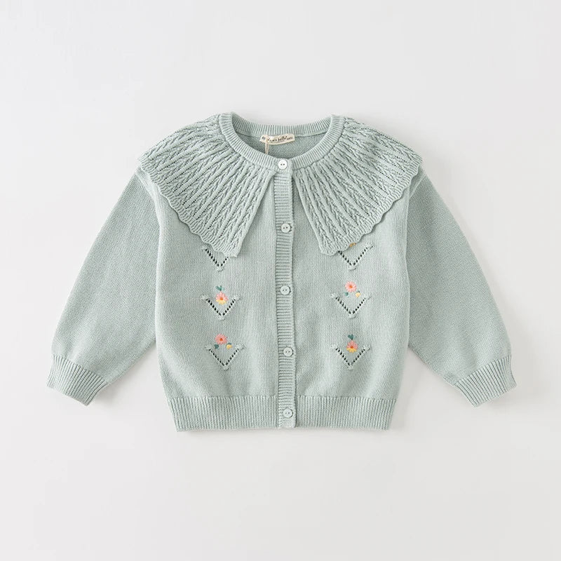 Flowry_ Girl's  Cardigan Knit Overcoat
