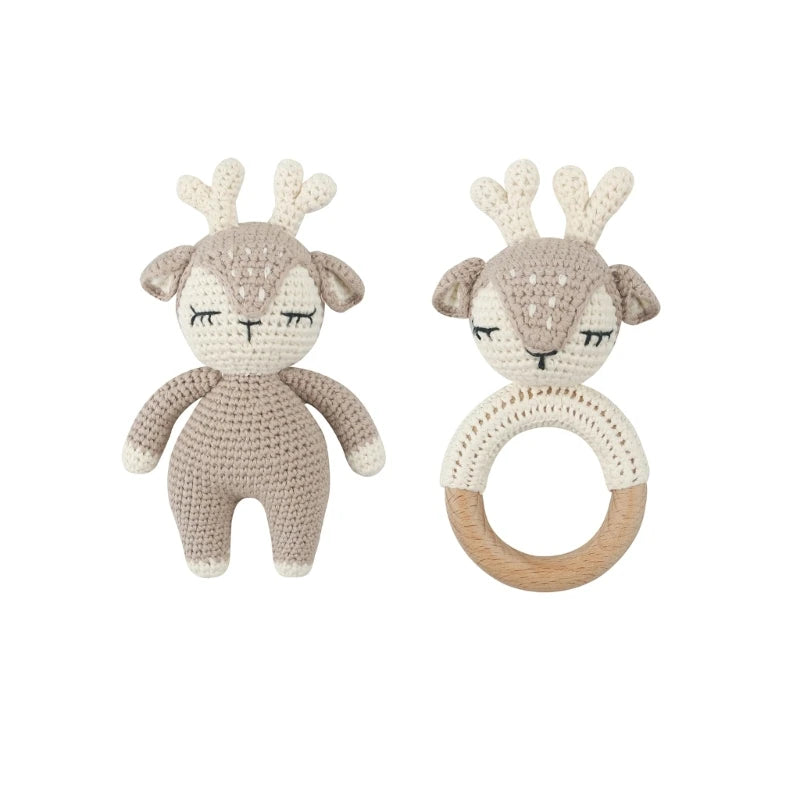 Joy_ Baby Pacifier Clips Teething Bracelets Crochet Elk Soother Holder Chain