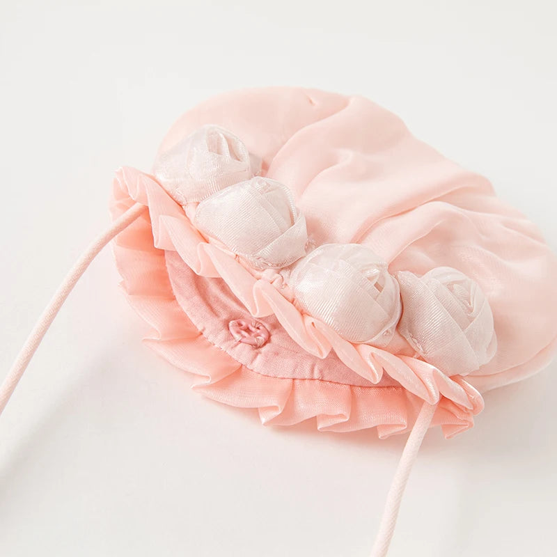 FLOWRY_ Pink Floral Print Children's Girls Cheongsam Style Dress