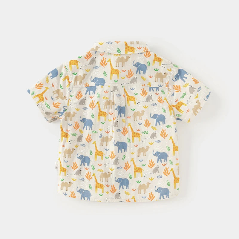 Labella_ Animal Print shirt For Kid Clothes 100% Cotton