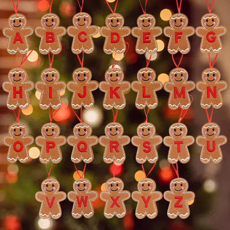 A-Z Gingerbread Man Doll Christmas Decoration Pendants