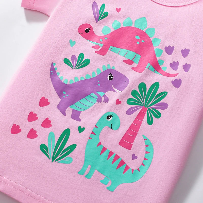 Little kid_ Children's Clothing 3PCS  Summer y Girls  T Shirts 2-7 Years