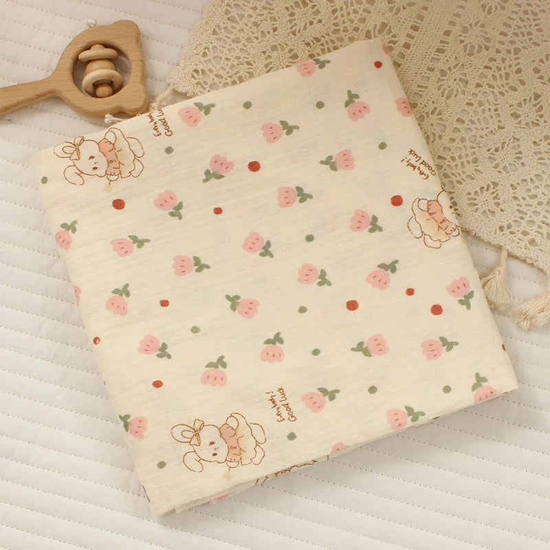 Joy_Cotton Muslin Cute Cartoon Printing Baby Swaddle Blanket