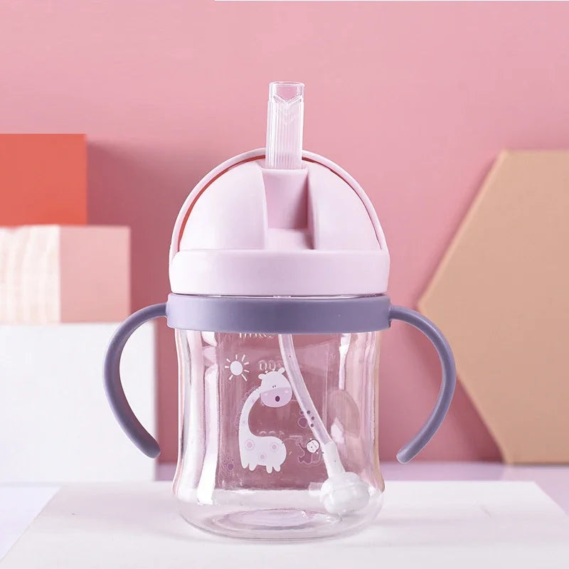 Bird_250/350ml Baby Feeding Cup with Straw Children Learn Feeding Drinking Bottle Kids Training Cup with Straw