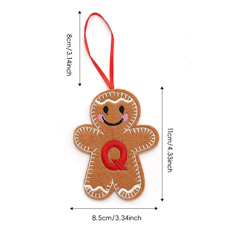 A-Z Gingerbread Man Doll Christmas Decoration Pendants