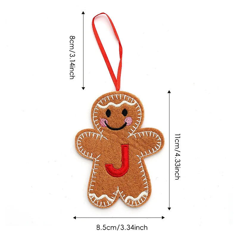 A-Z Gingerbread Man Doll Christmas Decoration Pendants