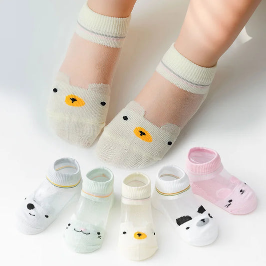SUNNY_5 Pairs/lot Children  Mesh Socks Baby Boys &Girls