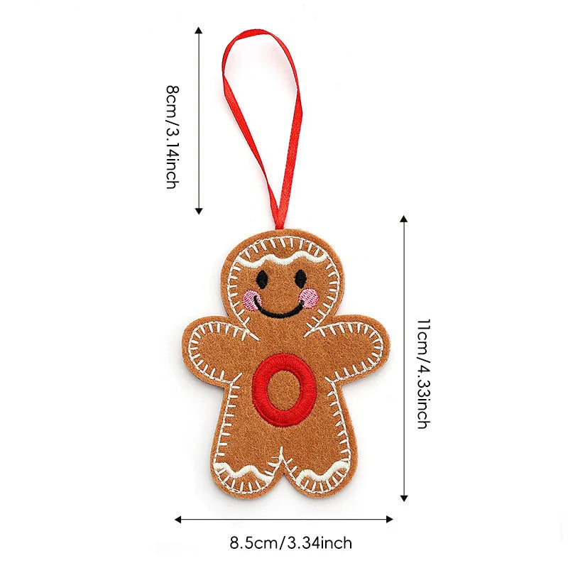 A-Z Gingerbread Man Doll Christmas Decoration Pendants