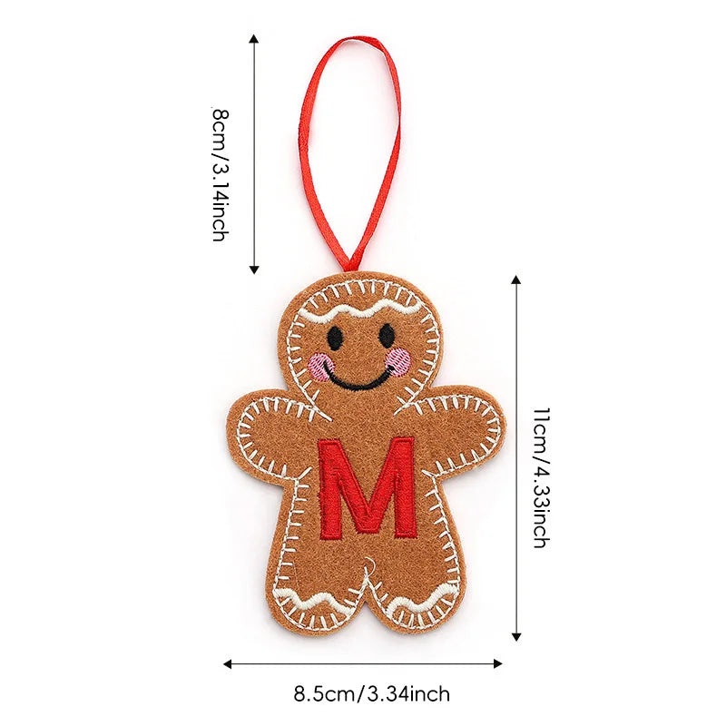 A-Z Gingerbread Man Doll Christmas Decoration Pendants