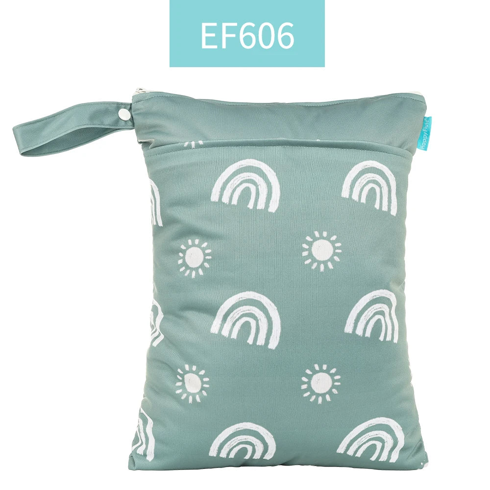 LITTLE ONE_ Wetbag For Baby Diapers Nappies Waterproof Reusable Diaper Bag With Two Zipper 30cmx40cm