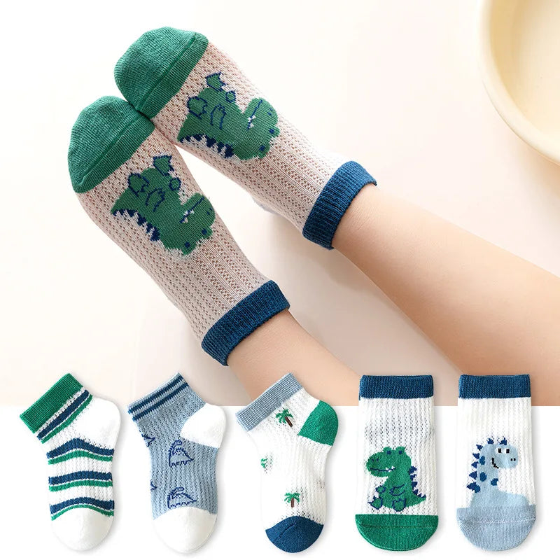 SUNNY_5 Pairs/lot Children  Mesh Socks Baby Boys &Girls
